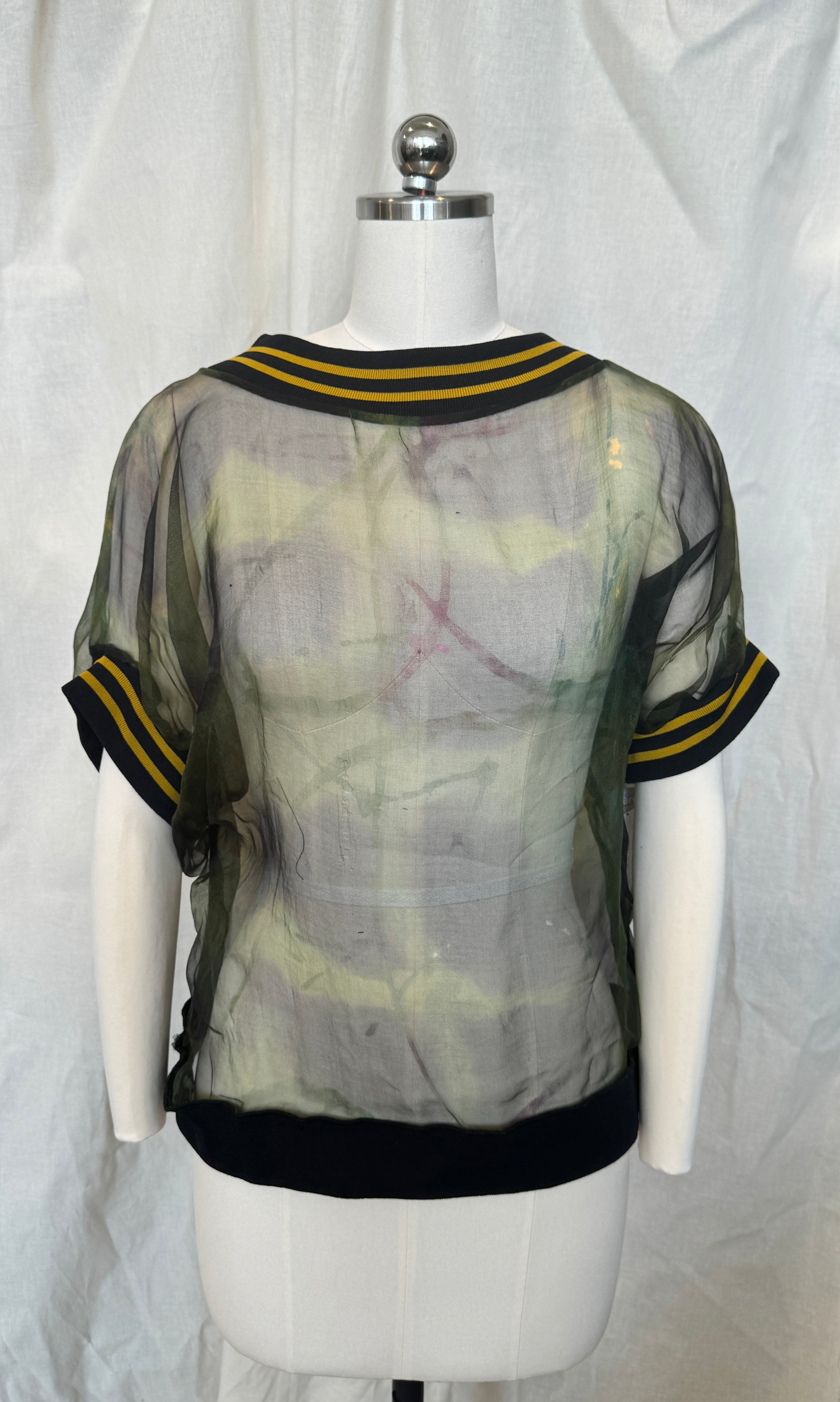 Silk ORganza Topper with Baseball Ribbing
