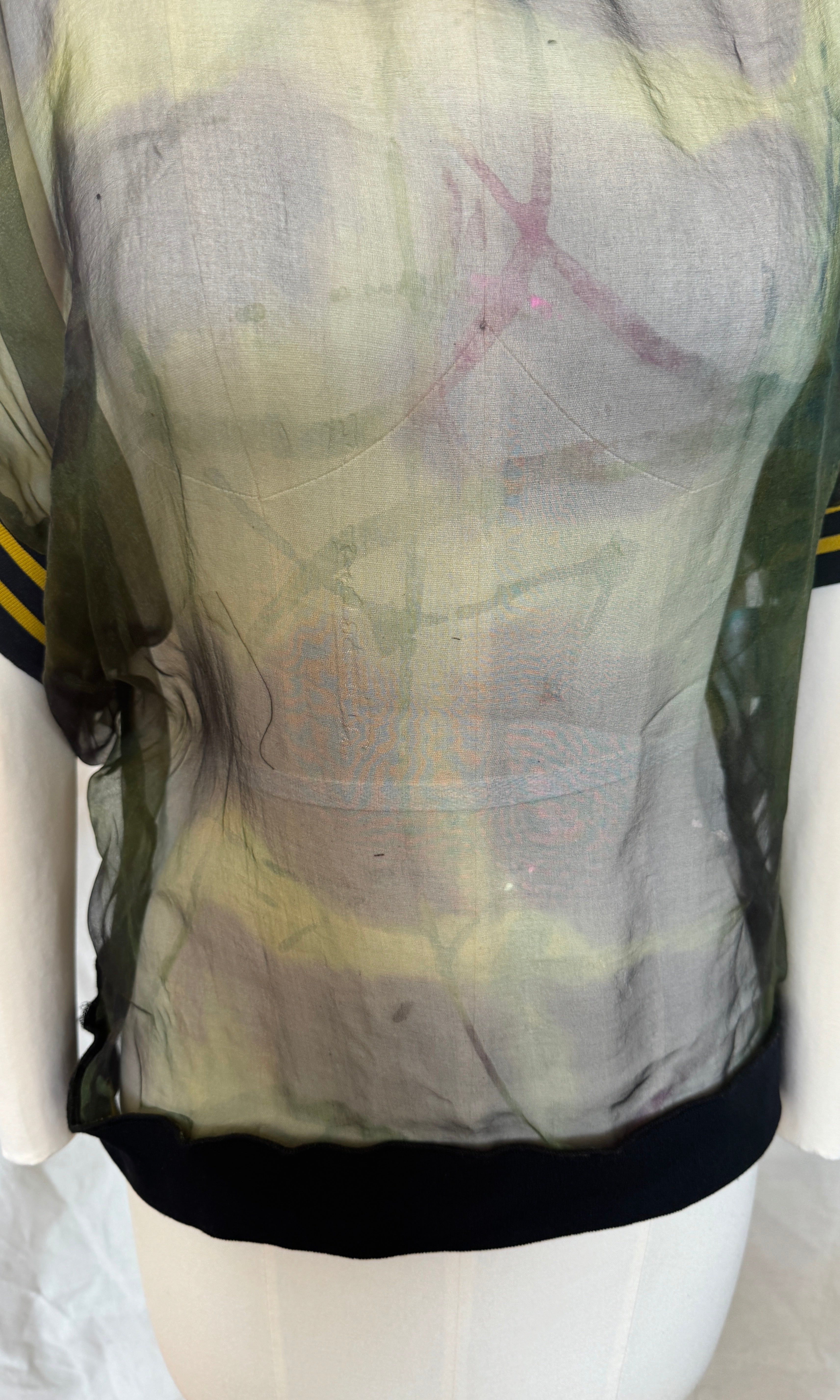 Silk ORganza Topper with Baseball Ribbing