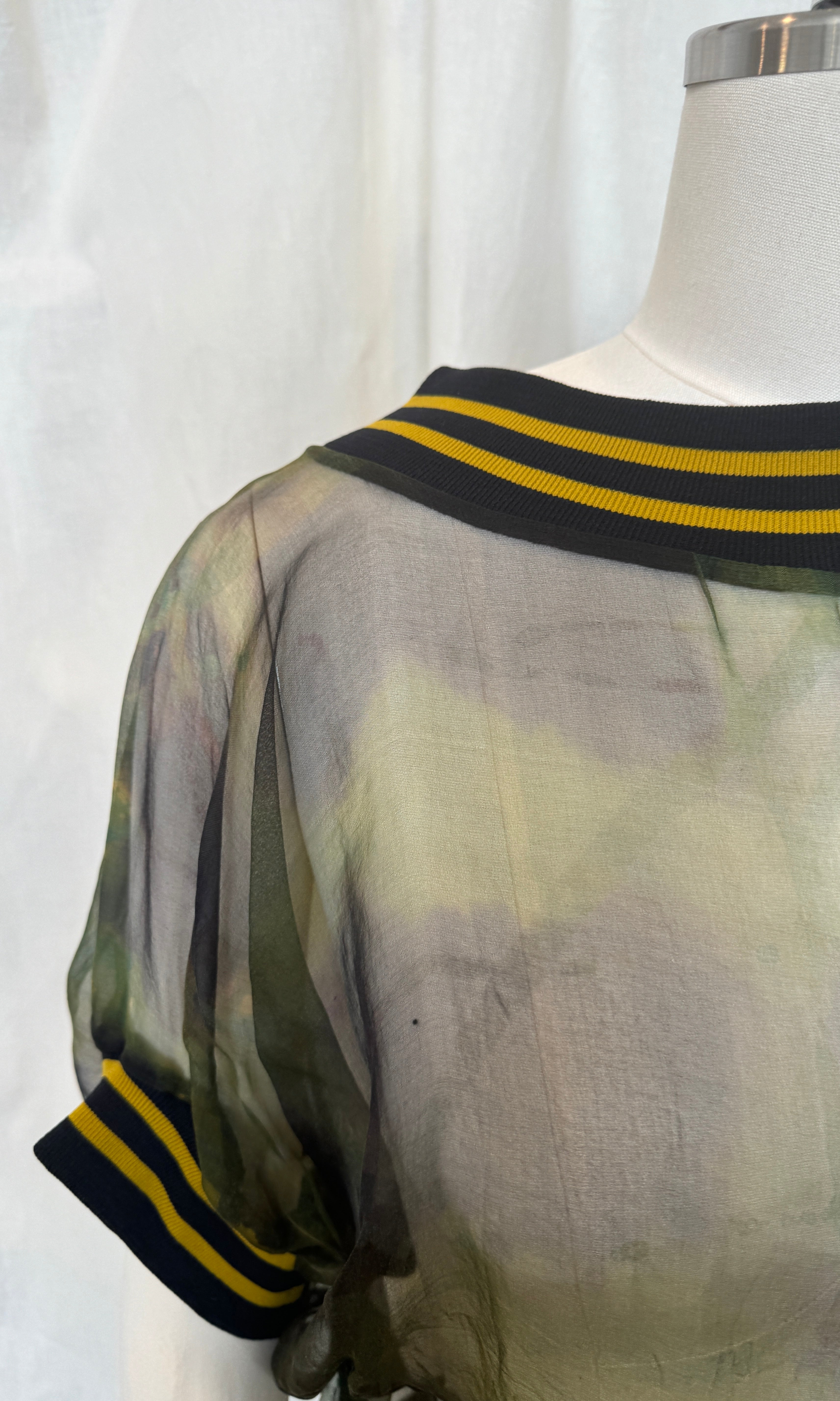 Silk ORganza Topper with Baseball Ribbing