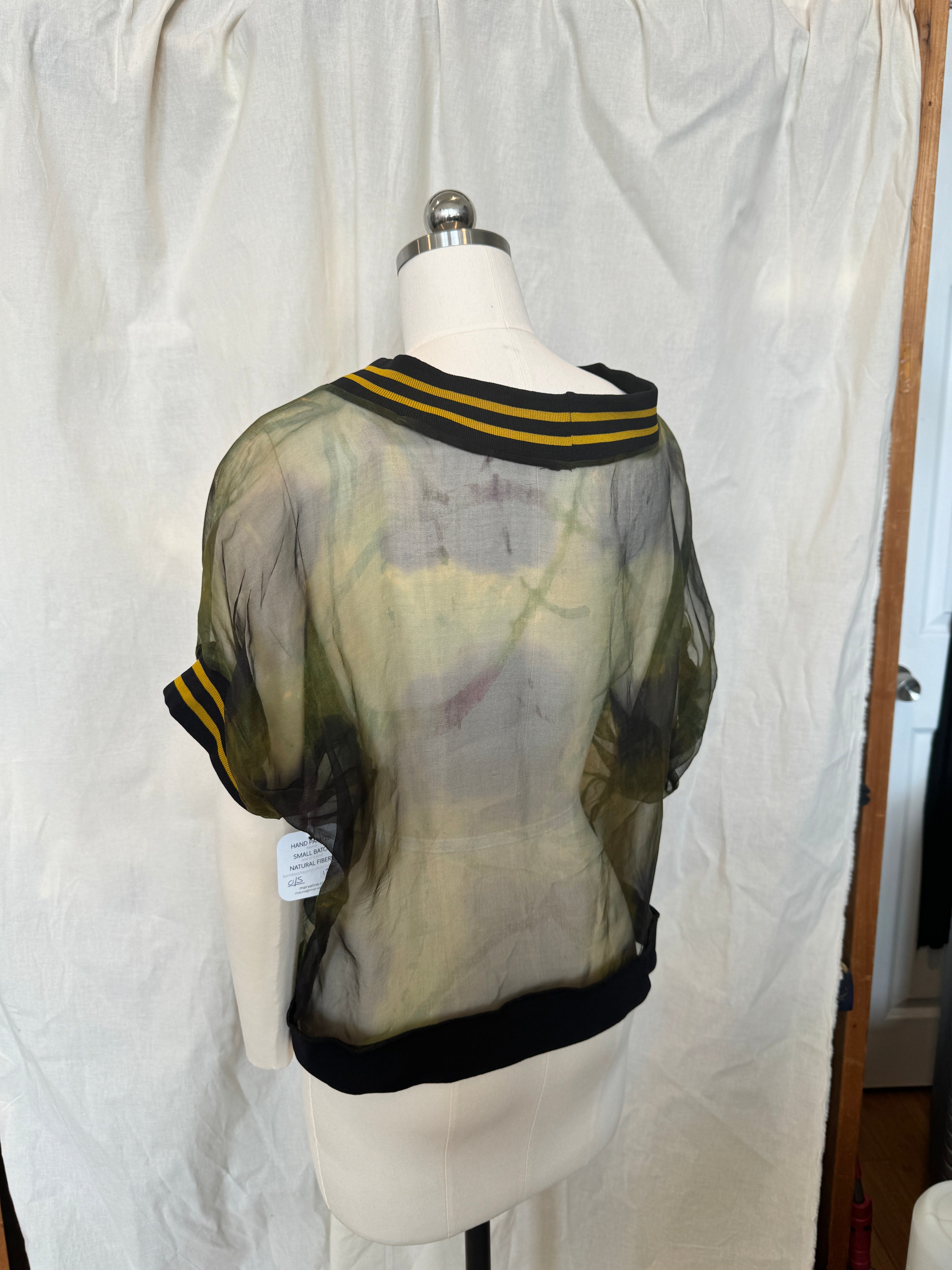 Silk ORganza Topper with Baseball Ribbing