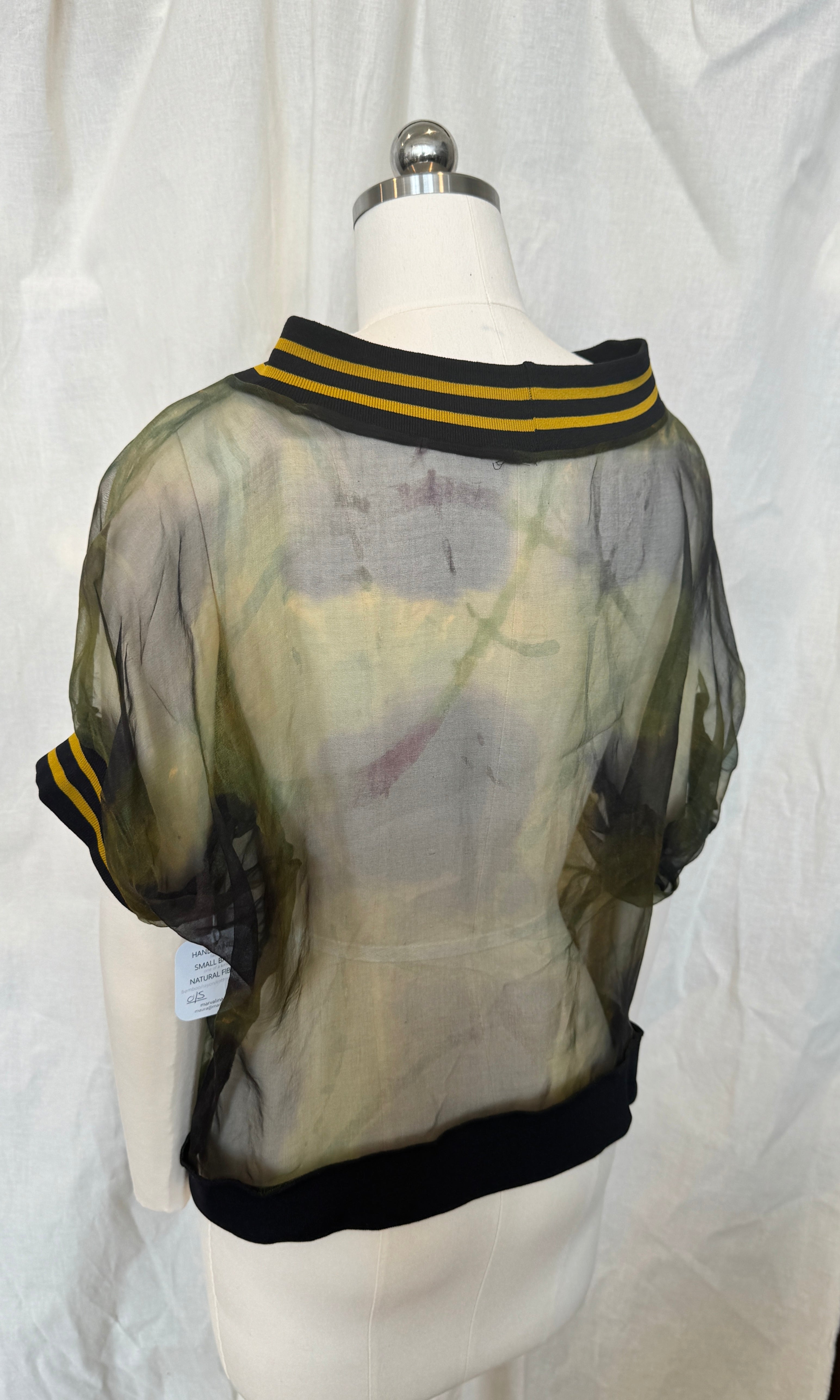 Silk ORganza Topper with Baseball Ribbing