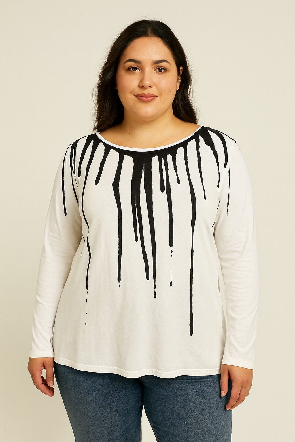 JESSIE LONG SLEEVE TOP Navy Dripstone