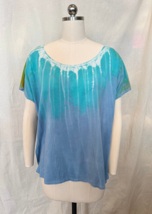 ELLIE TOP in Blue Lime Dripstone