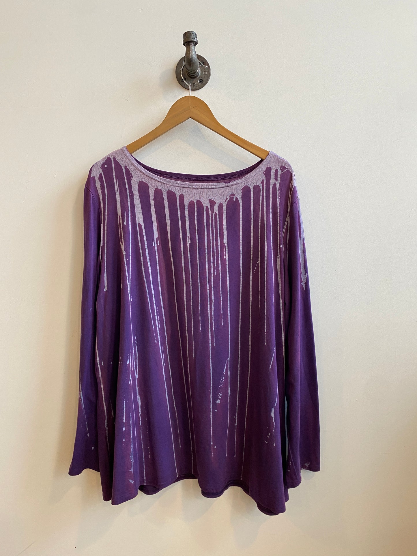 ALLIE Long Sleeve Tunic in Purple Dripstone