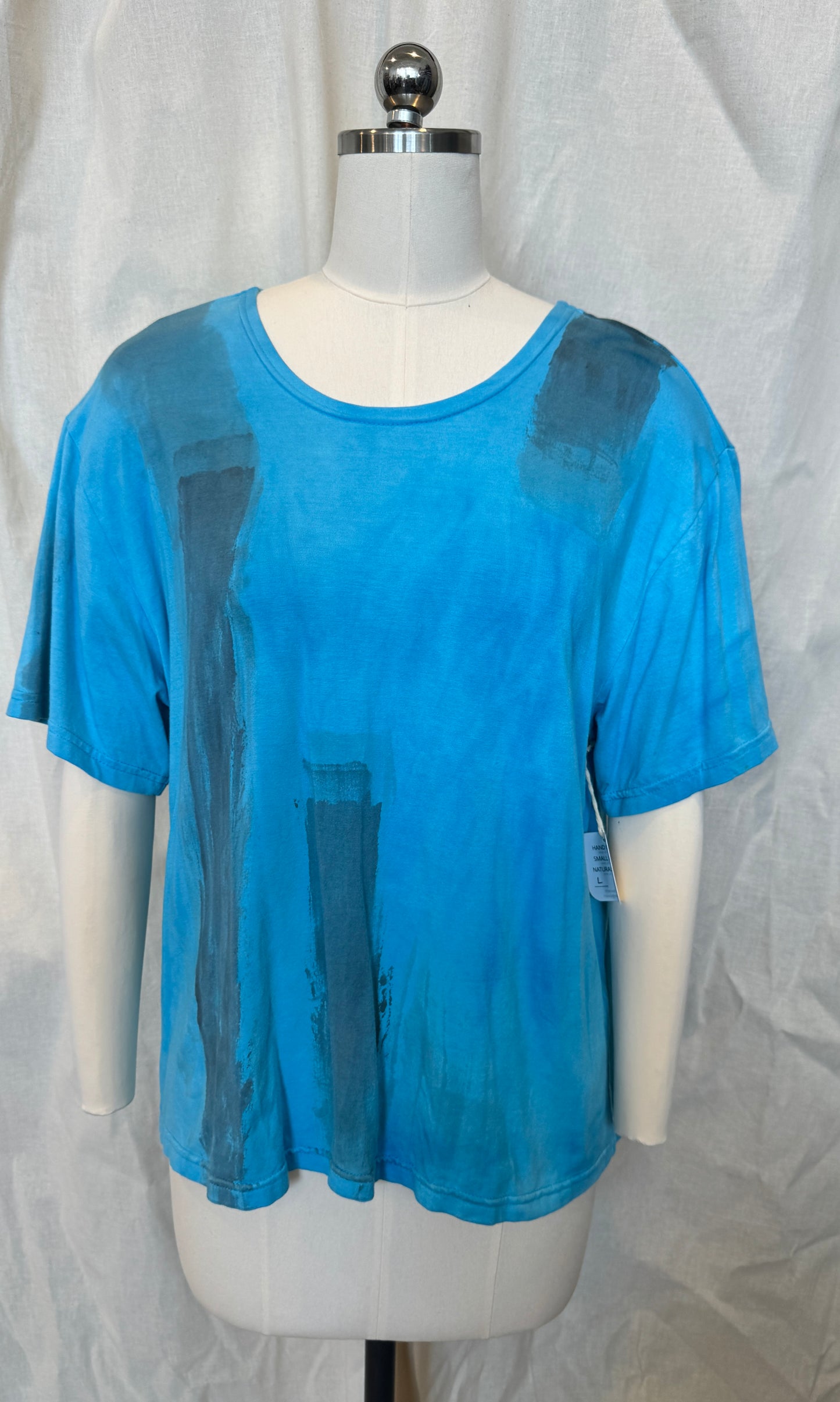 Ida Top in Light Blue Brush Stroke