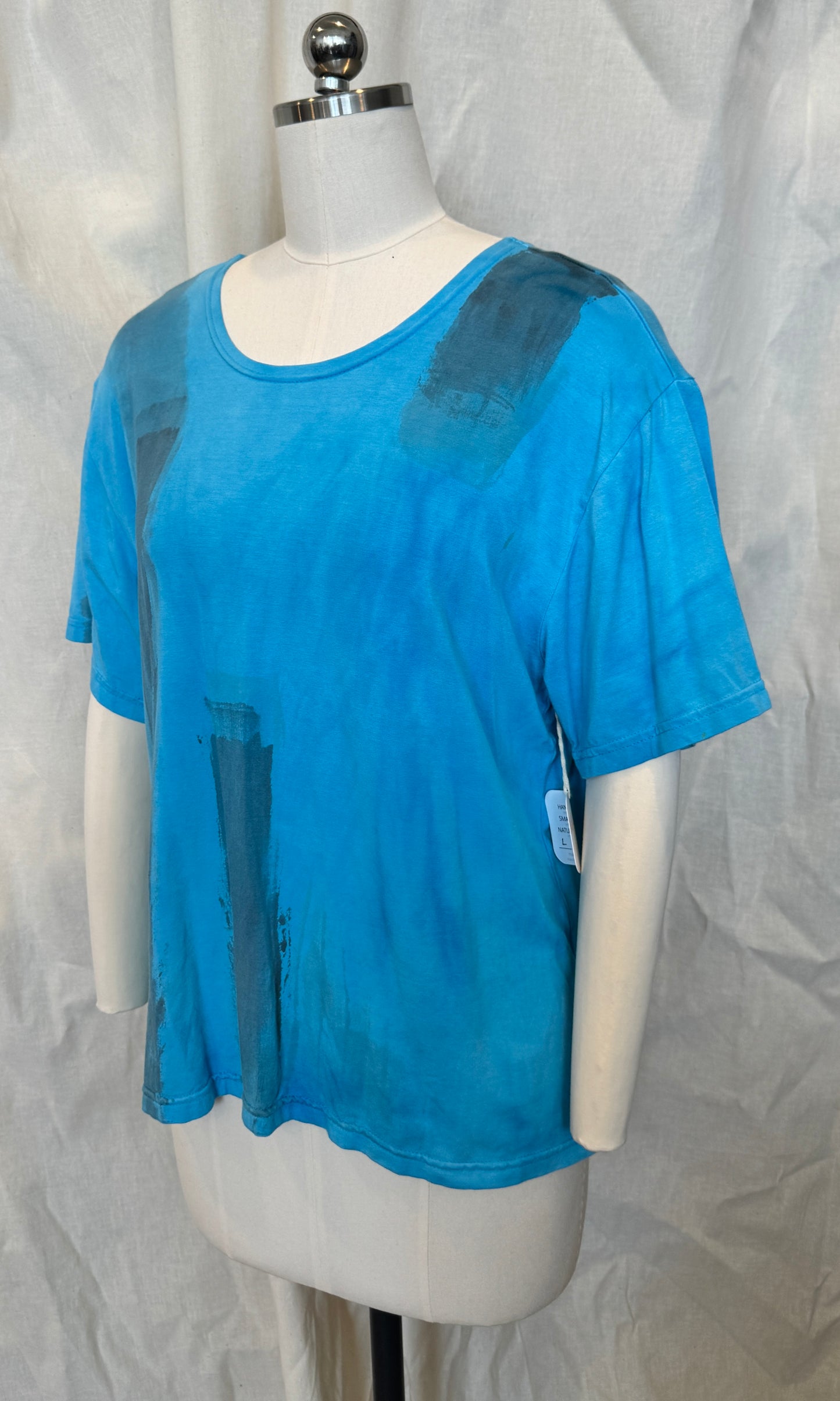 Ida Top in Light Blue Brush Stroke