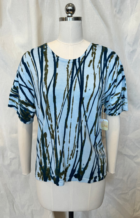 Ida Top in Blue and Green Lines