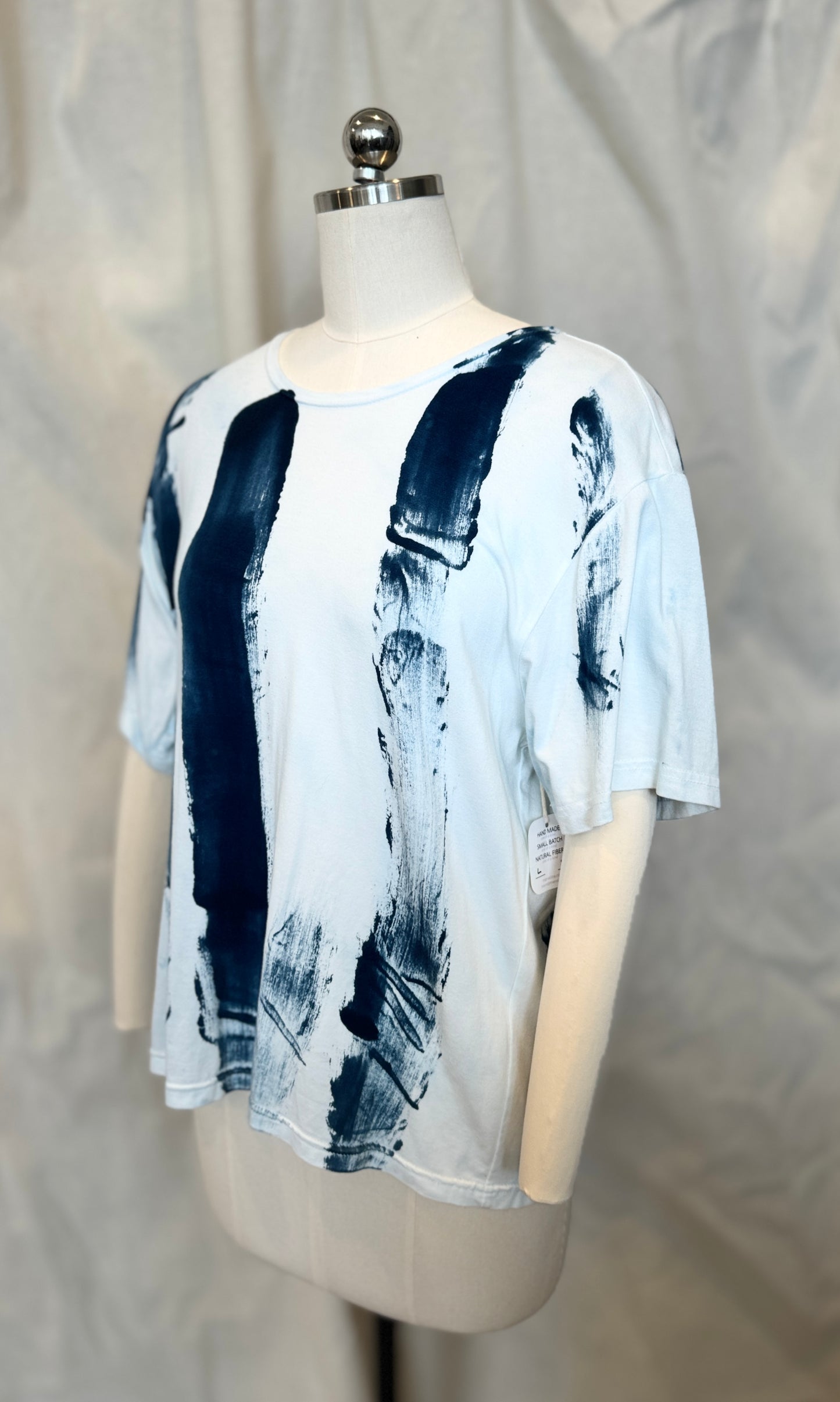 Ida Top in Navy Brush Stroke