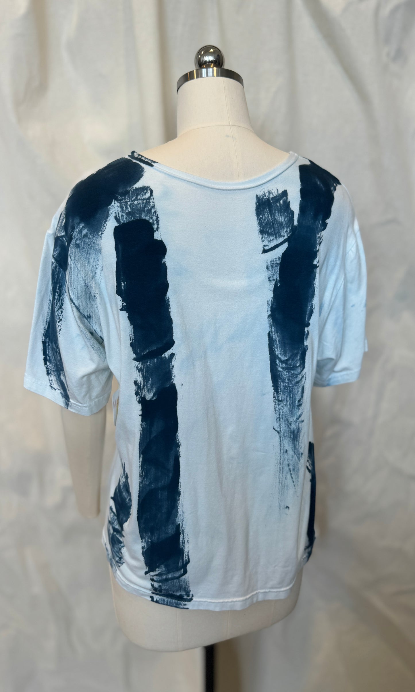 Ida Top in Navy Brush Stroke