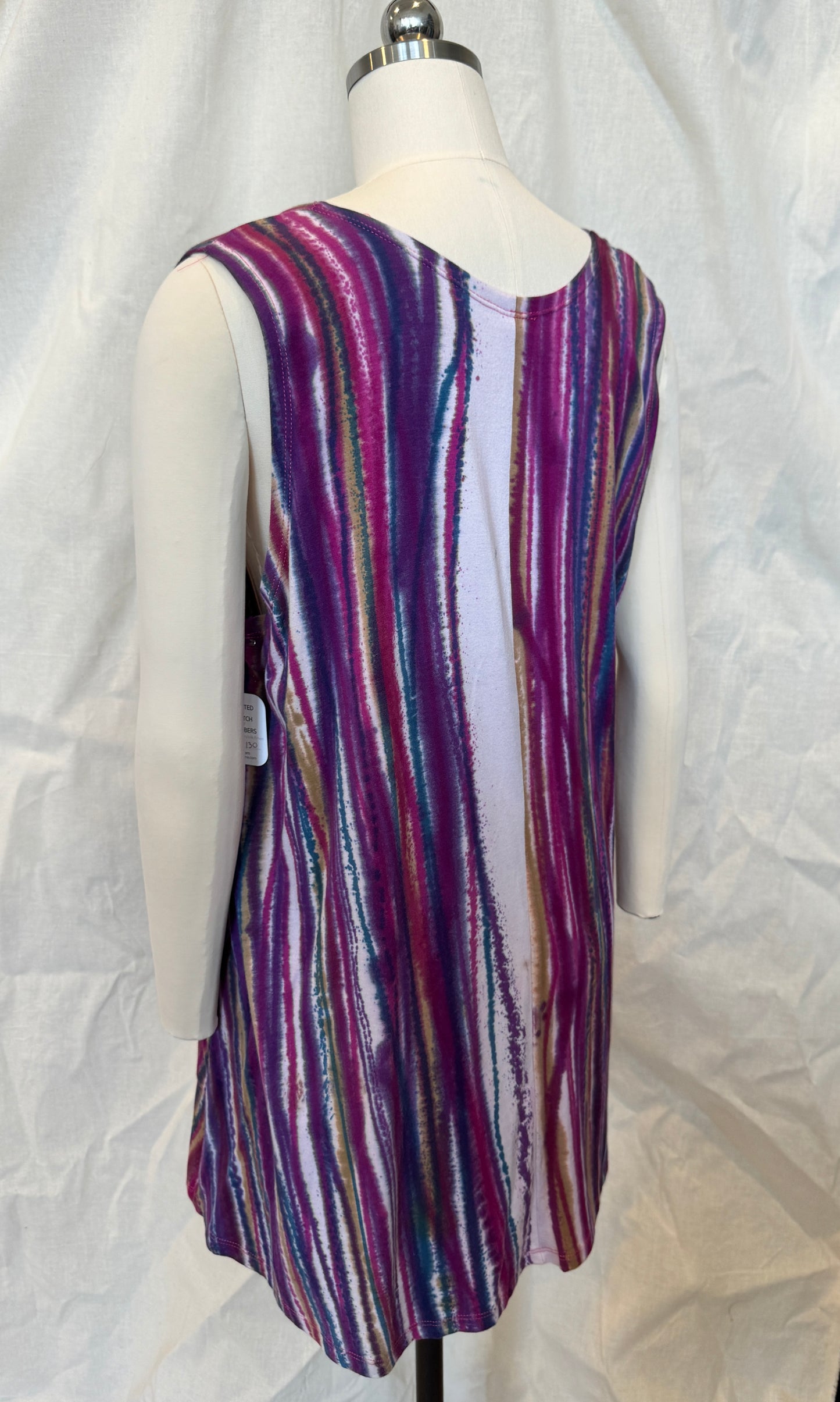 Gina Tank Tunic with Pockets  in Rainbow Lines