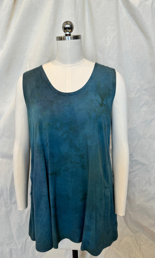 Gina Tank Tunic with Pockets in Hazy Storm