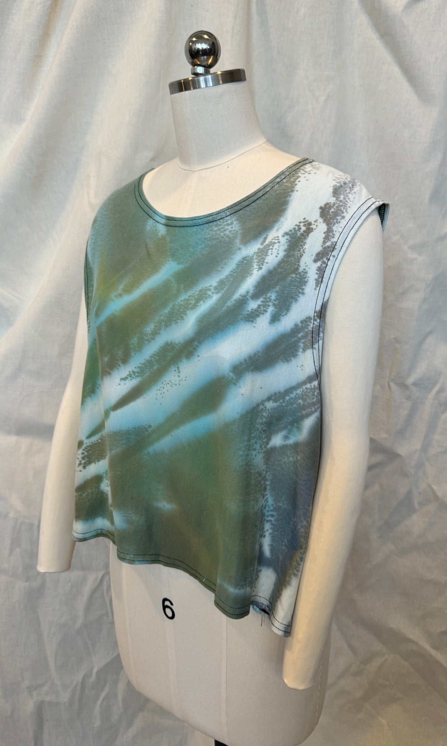 Wide Tank Crop Muscle Top in Sassy Seaweed