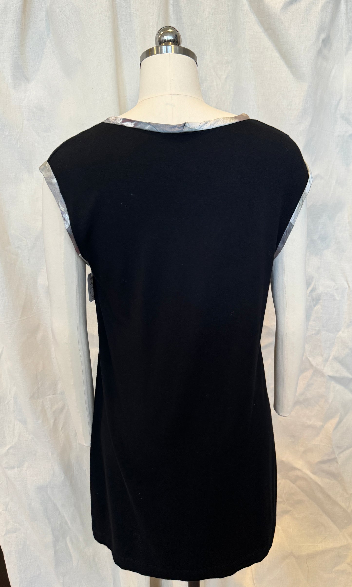 Wide Tank Tunic is Black with Silk Trim