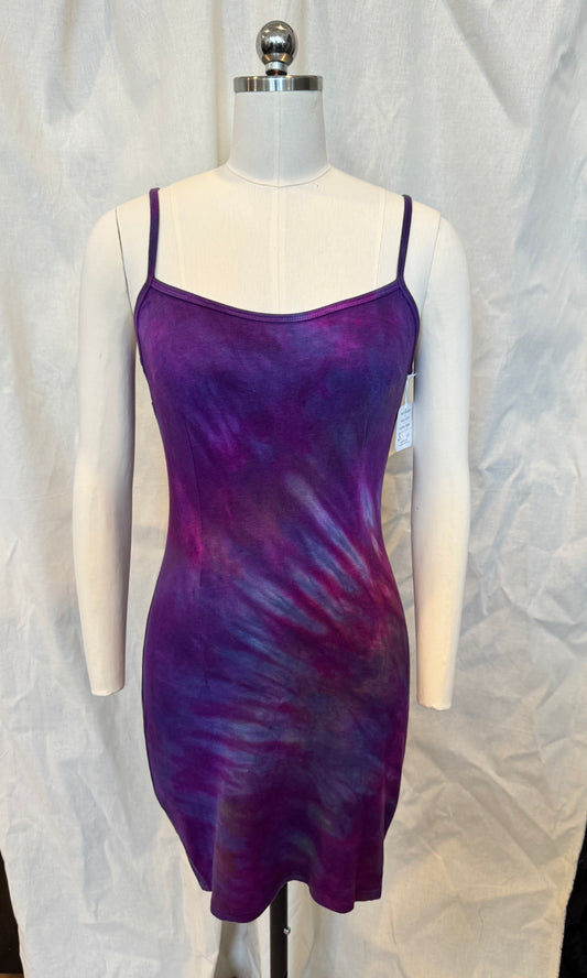 Strappy Fitted Short Dress in Deep Purple Arashi