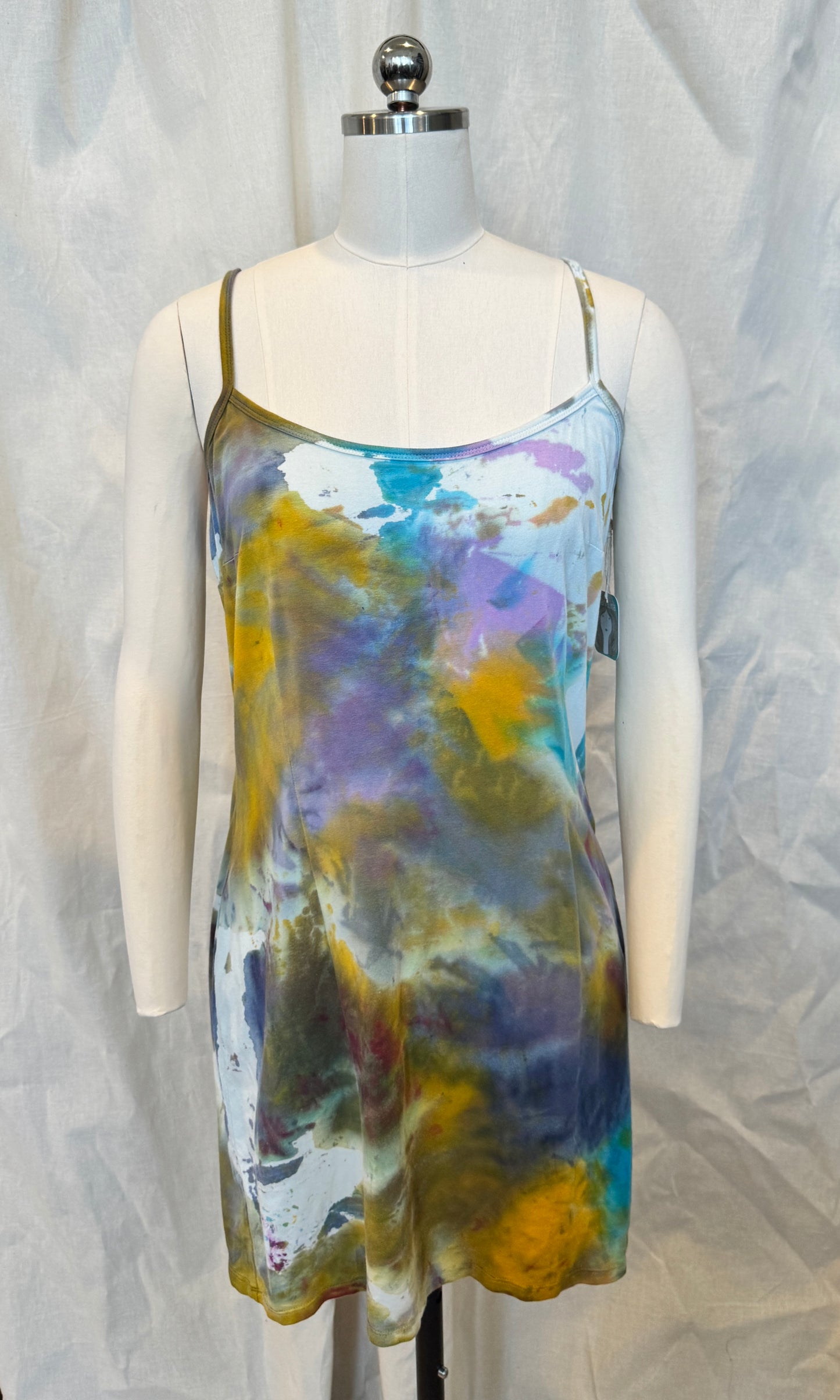 Strappy Fitted Short Dress in Rainbow Mapping