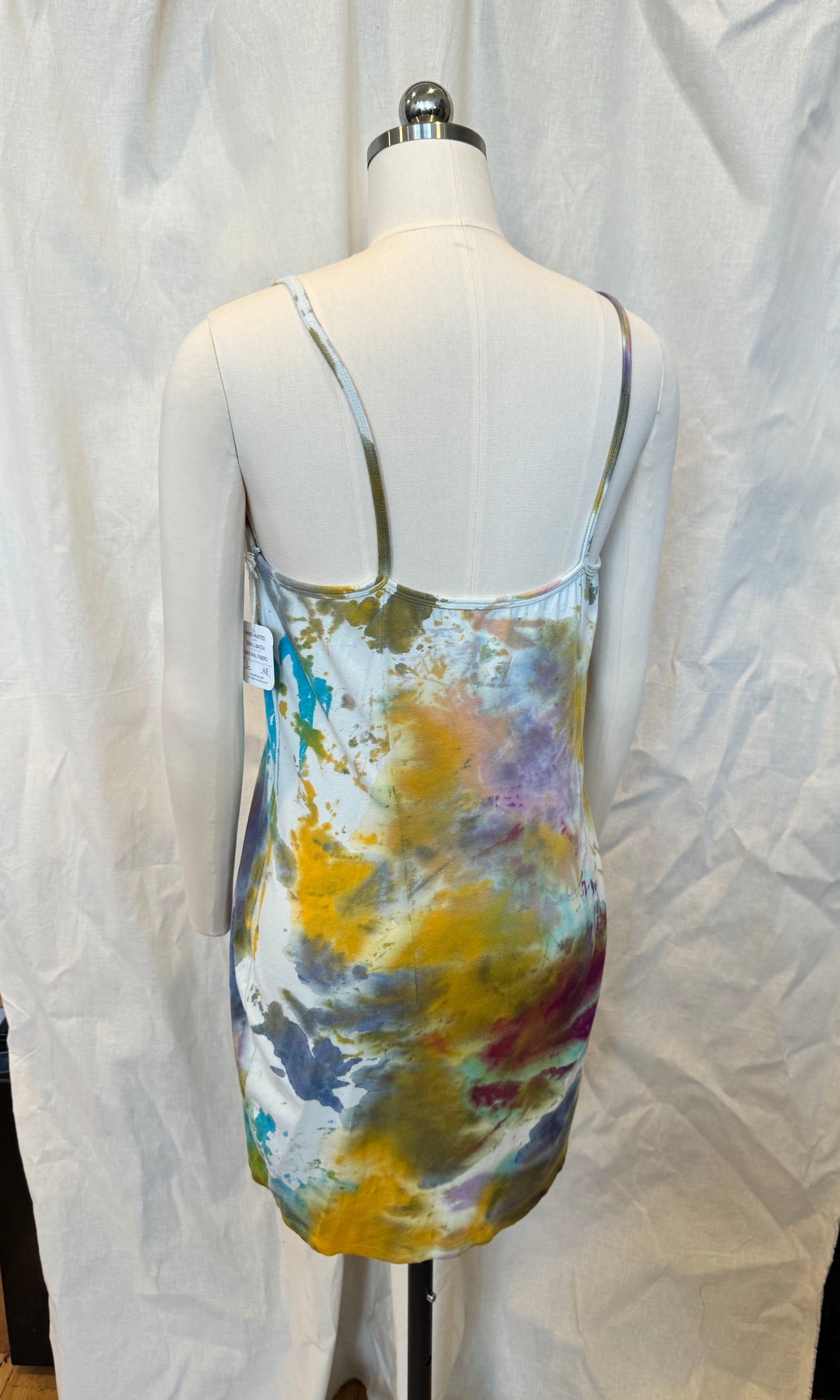 Strappy Fitted Short Dress in Rainbow Mapping