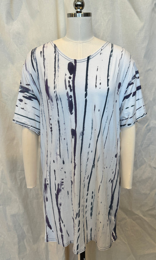 Mens's Tee Dress  in Denim Lines