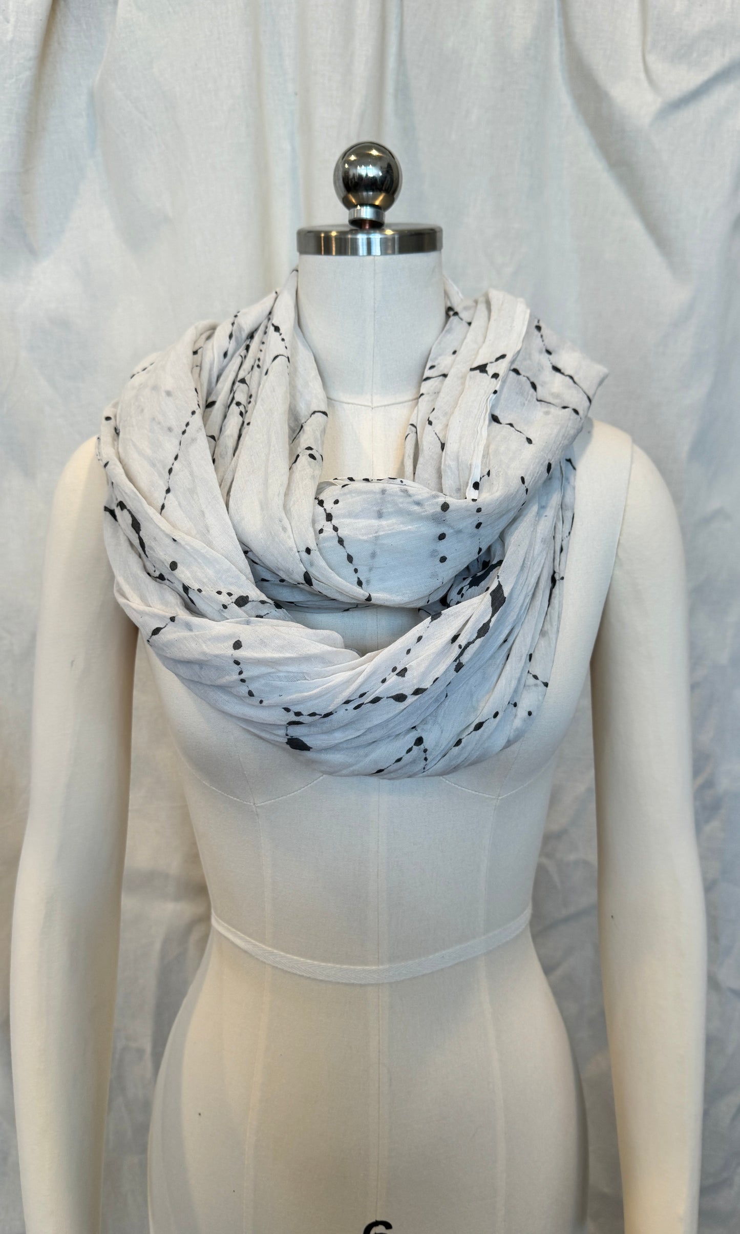 Cotton Lightweight Scarf in Demin Swirl