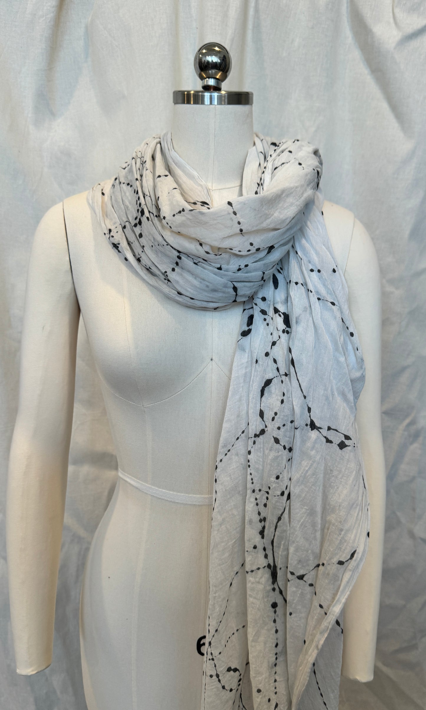 Cotton Lightweight Scarf in Demin Swirl