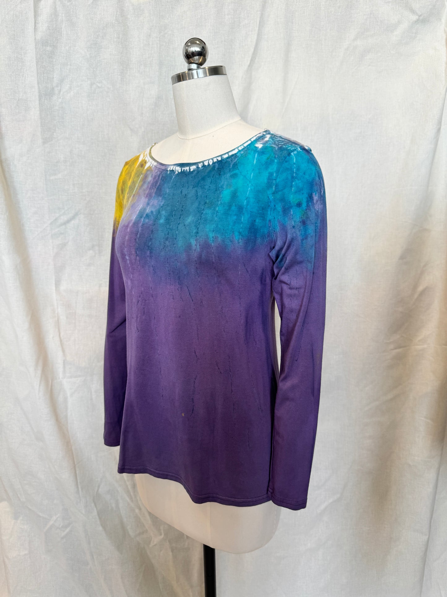 JESSIE LONG SLEEVE TOP in Purple Rainbow Dripstone