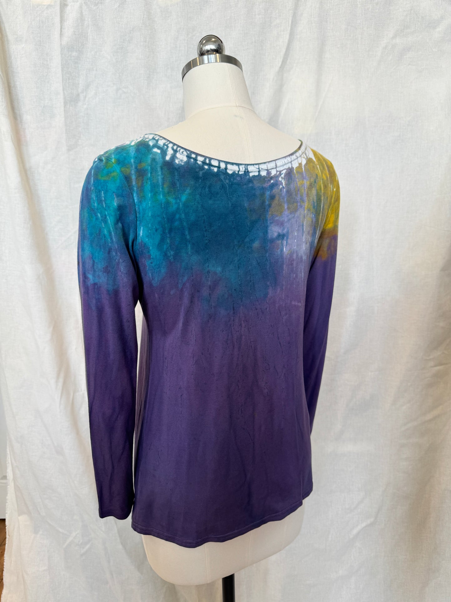 JESSIE LONG SLEEVE TOP in Purple Rainbow Dripstone