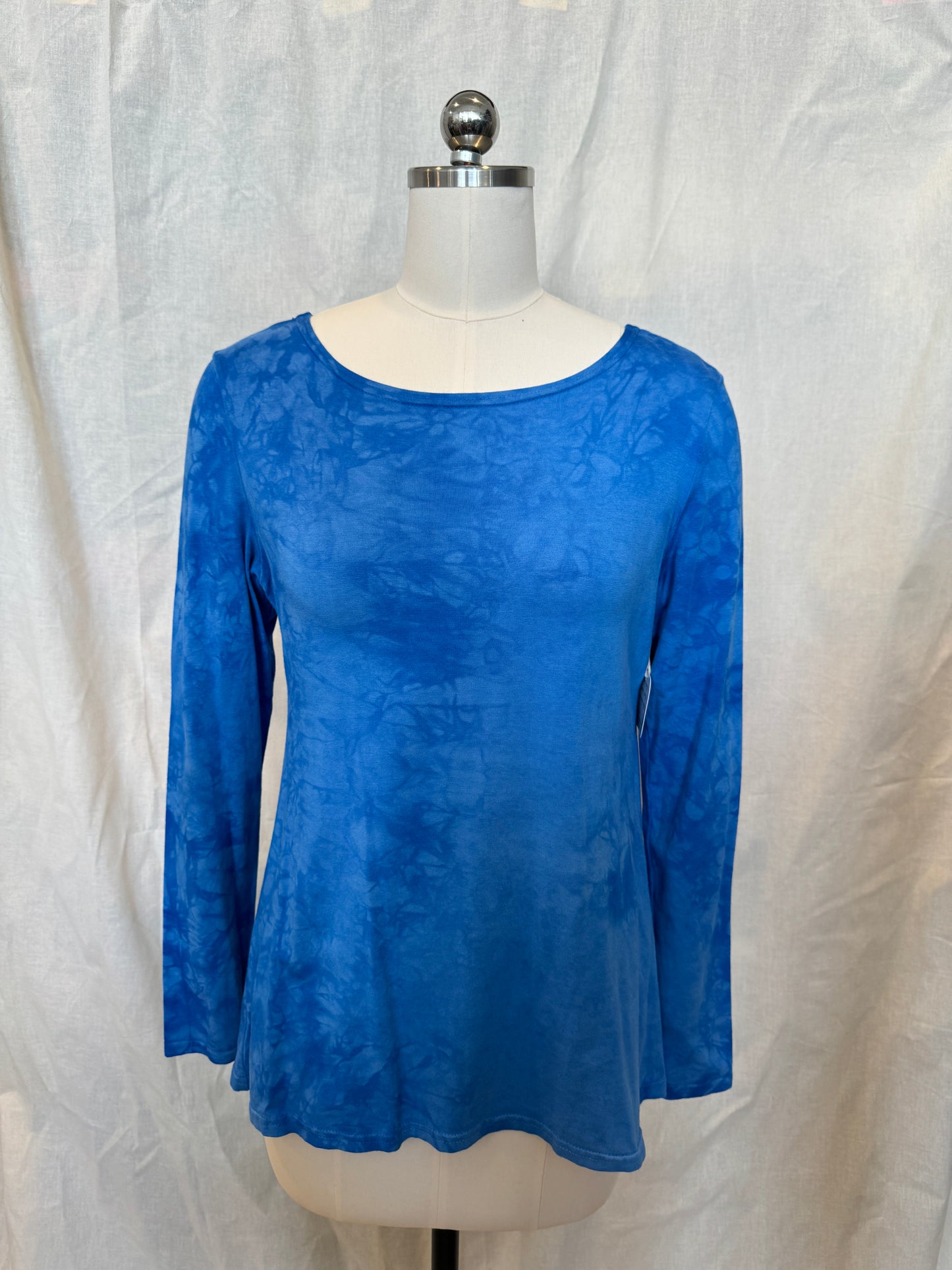 JESSIE LONG SLEEVE TOP Blue Poppy Variegated