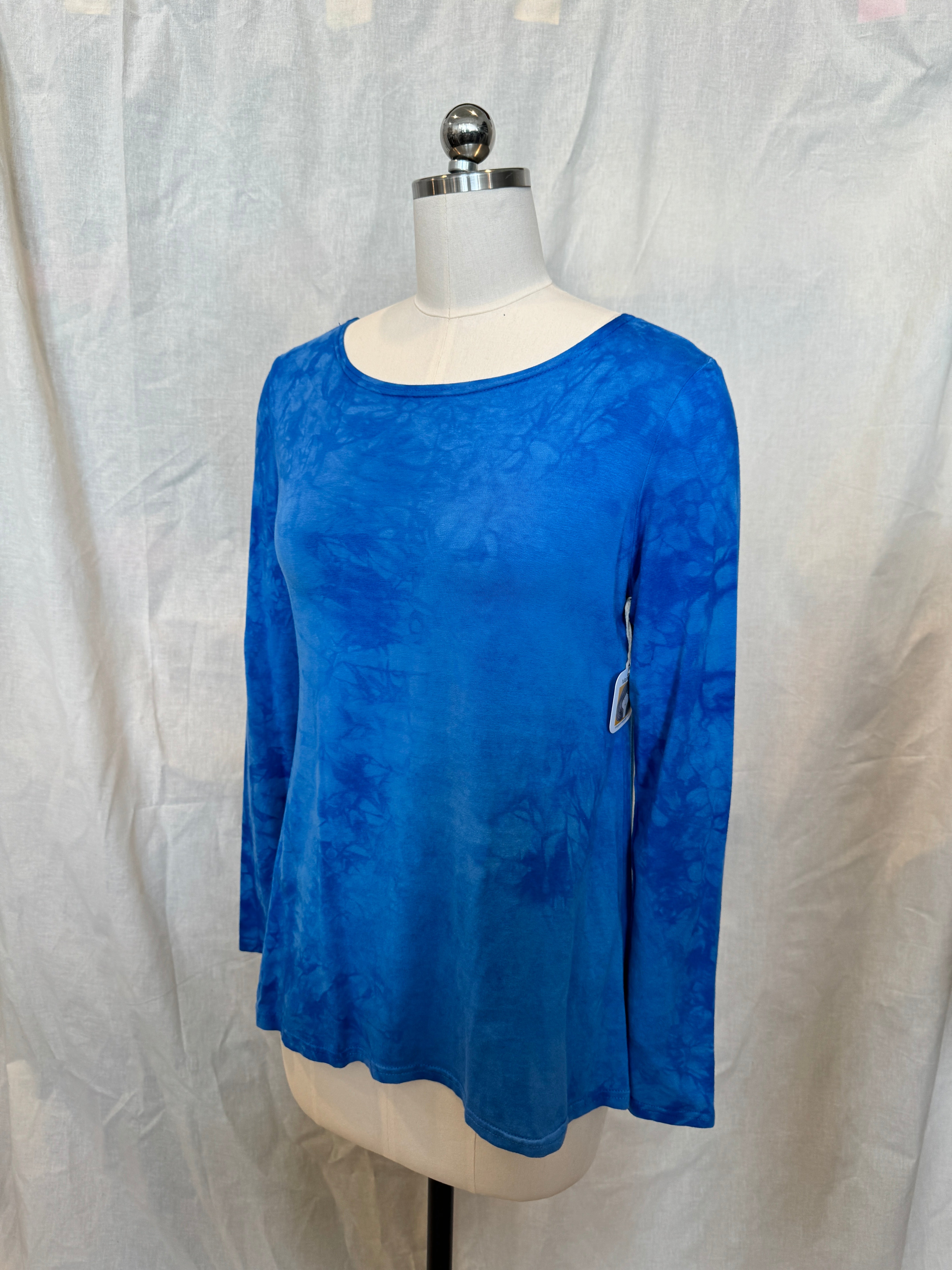 JESSIE LONG SLEEVE TOP Blue Poppy Variegated