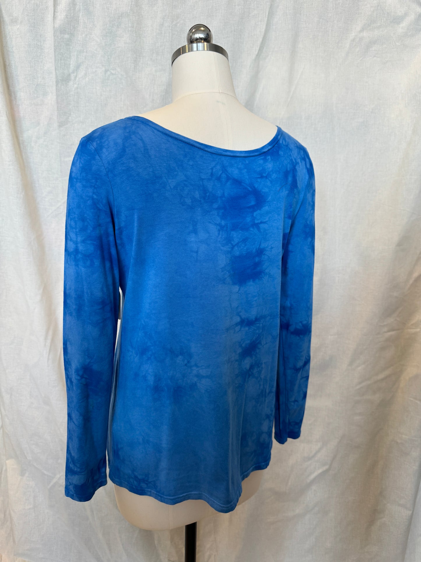 JESSIE LONG SLEEVE TOP Blue Poppy Variegated