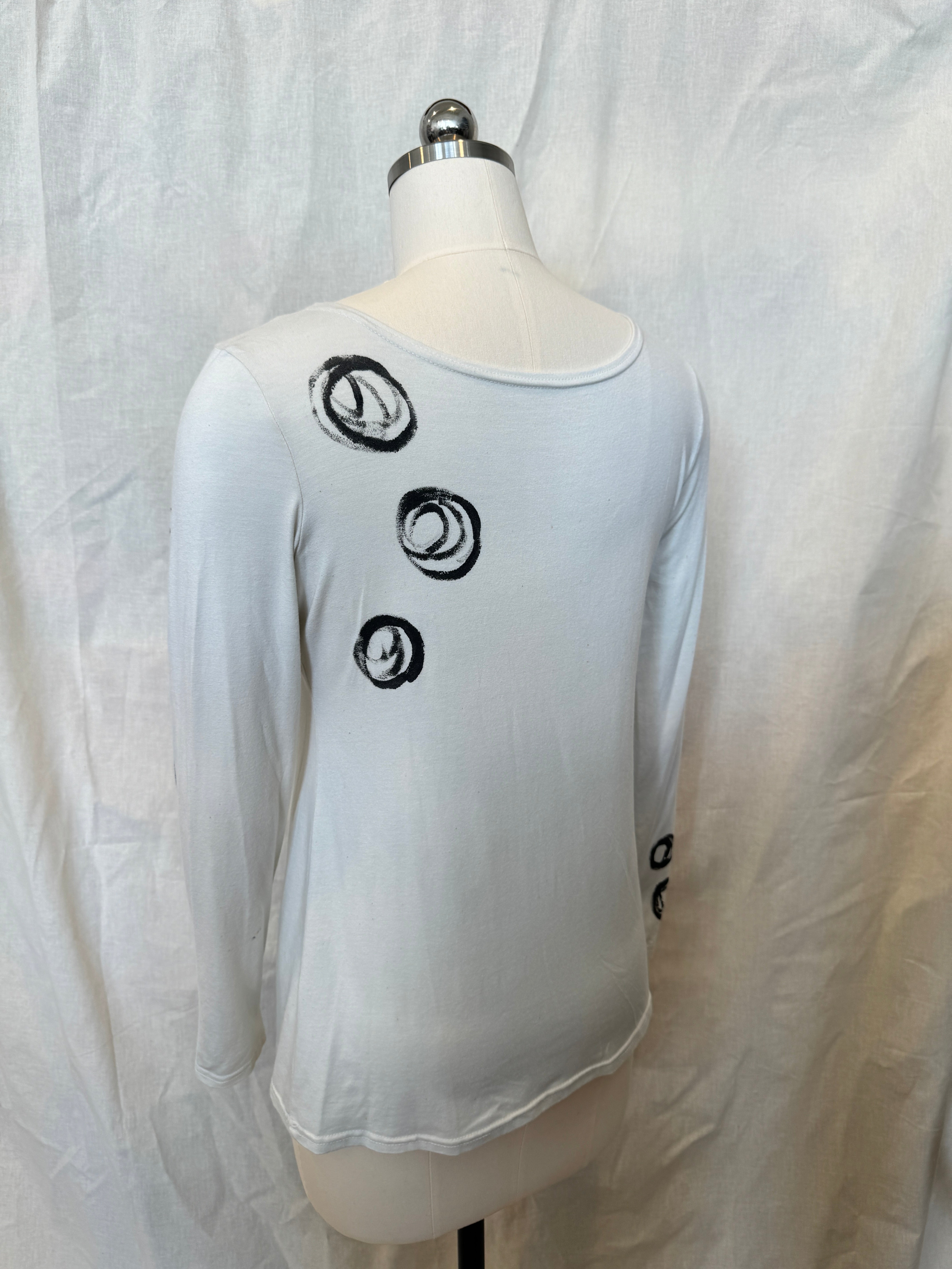 JESSIE LONG SLEEVE TOP Charcoal Bubbles