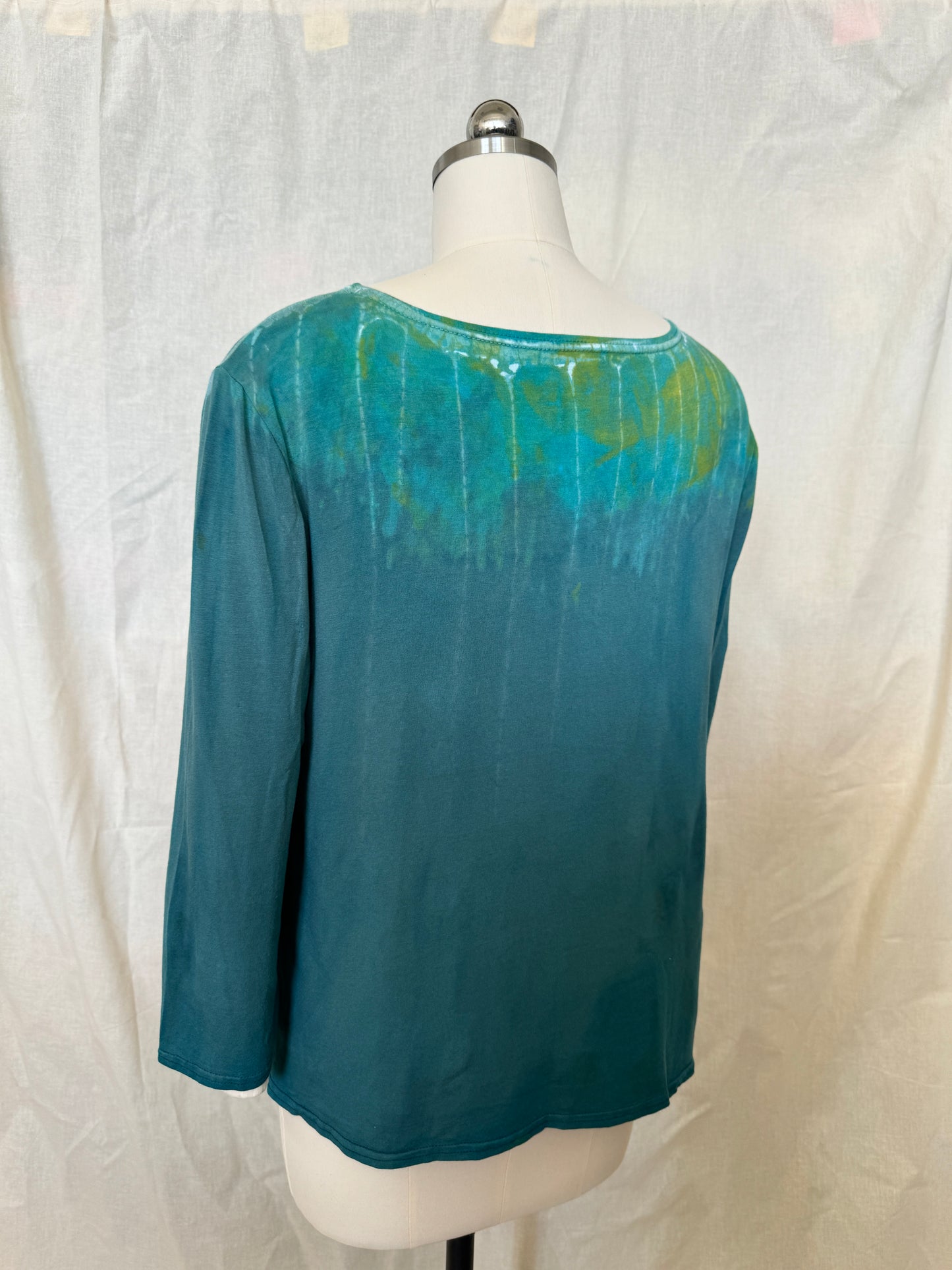 BETSY TOP in yellow green dripstone