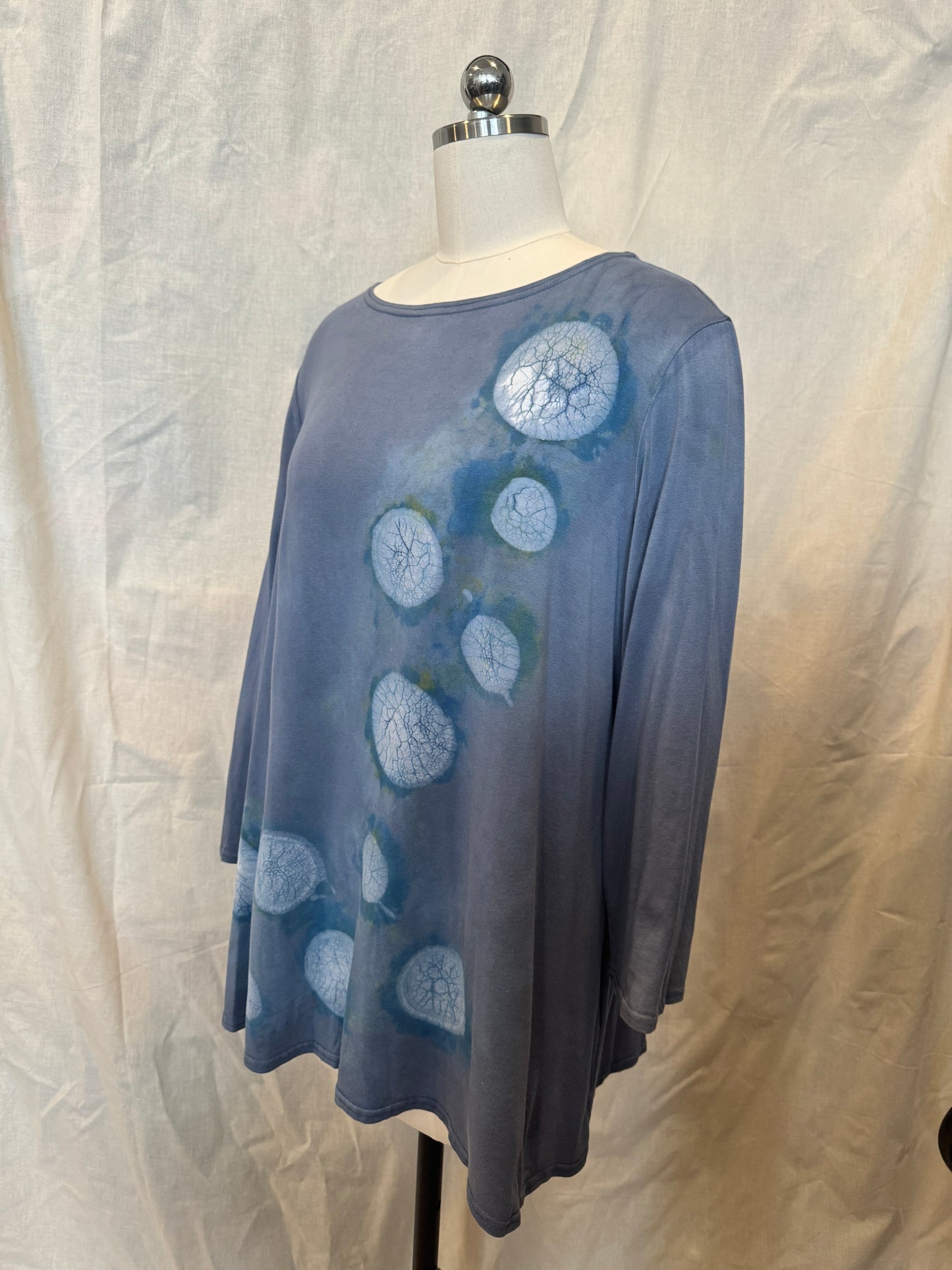 AUDREY 3/4 SLEEVE TUNIC in Grey Mist Bubbles