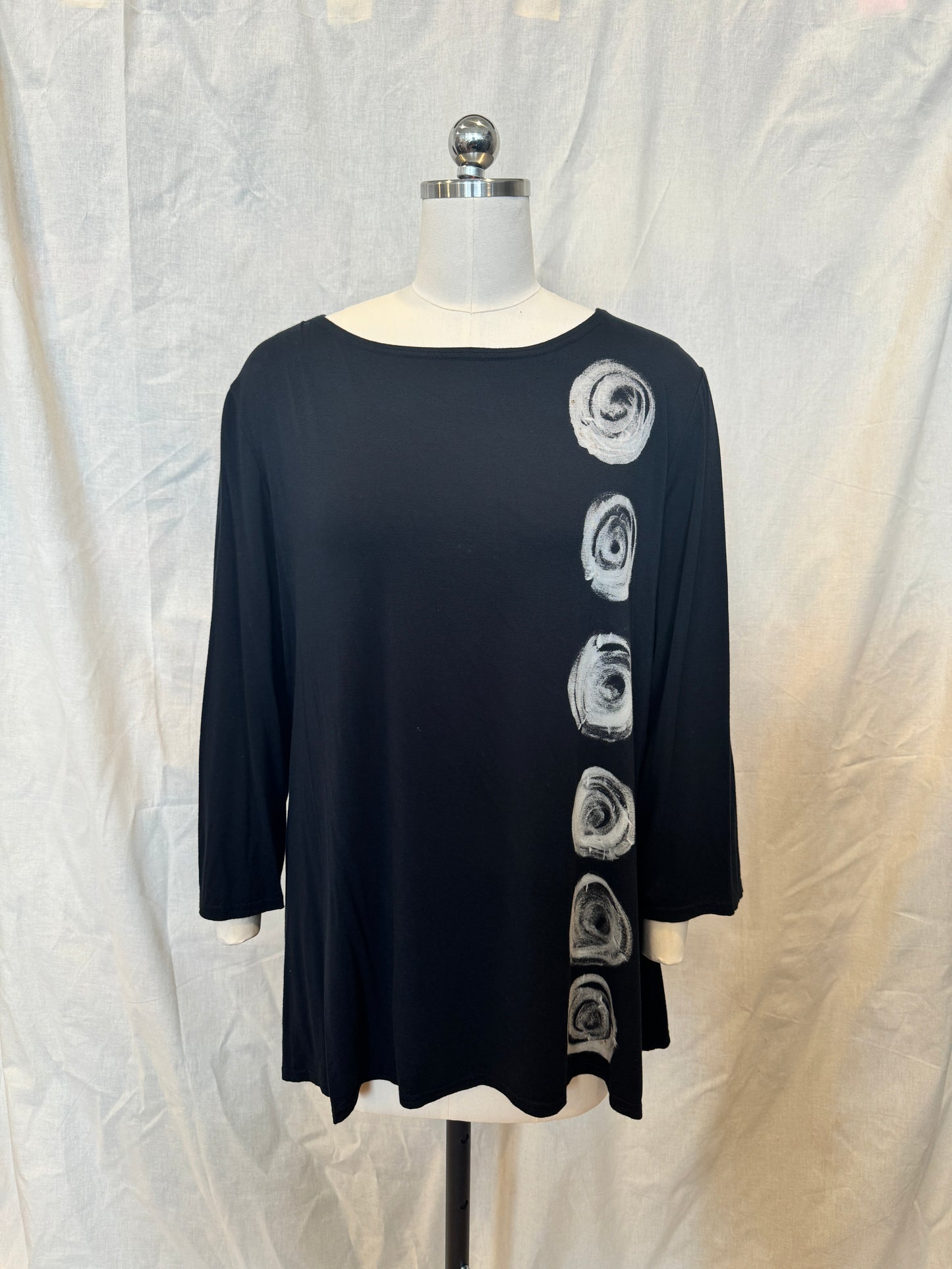 AUDREY 3/4 SLEEVE TUNIC in Charcoal Eclipse