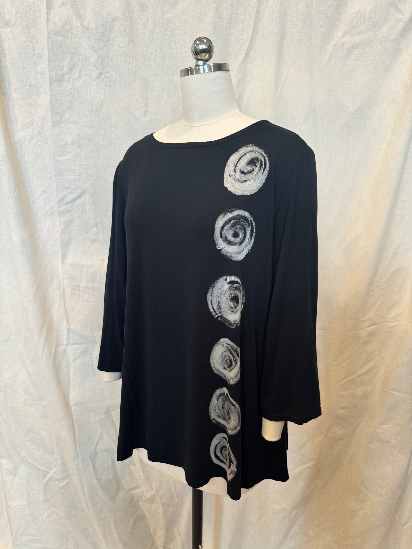 AUDREY 3/4 SLEEVE TUNIC in Charcoal Eclipse