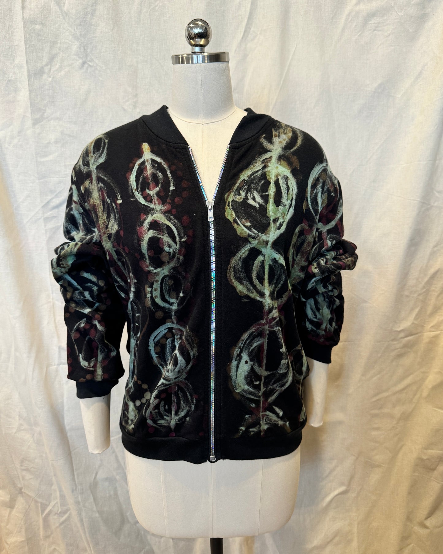 Bamboo Fleece Bomber Jacket Circles