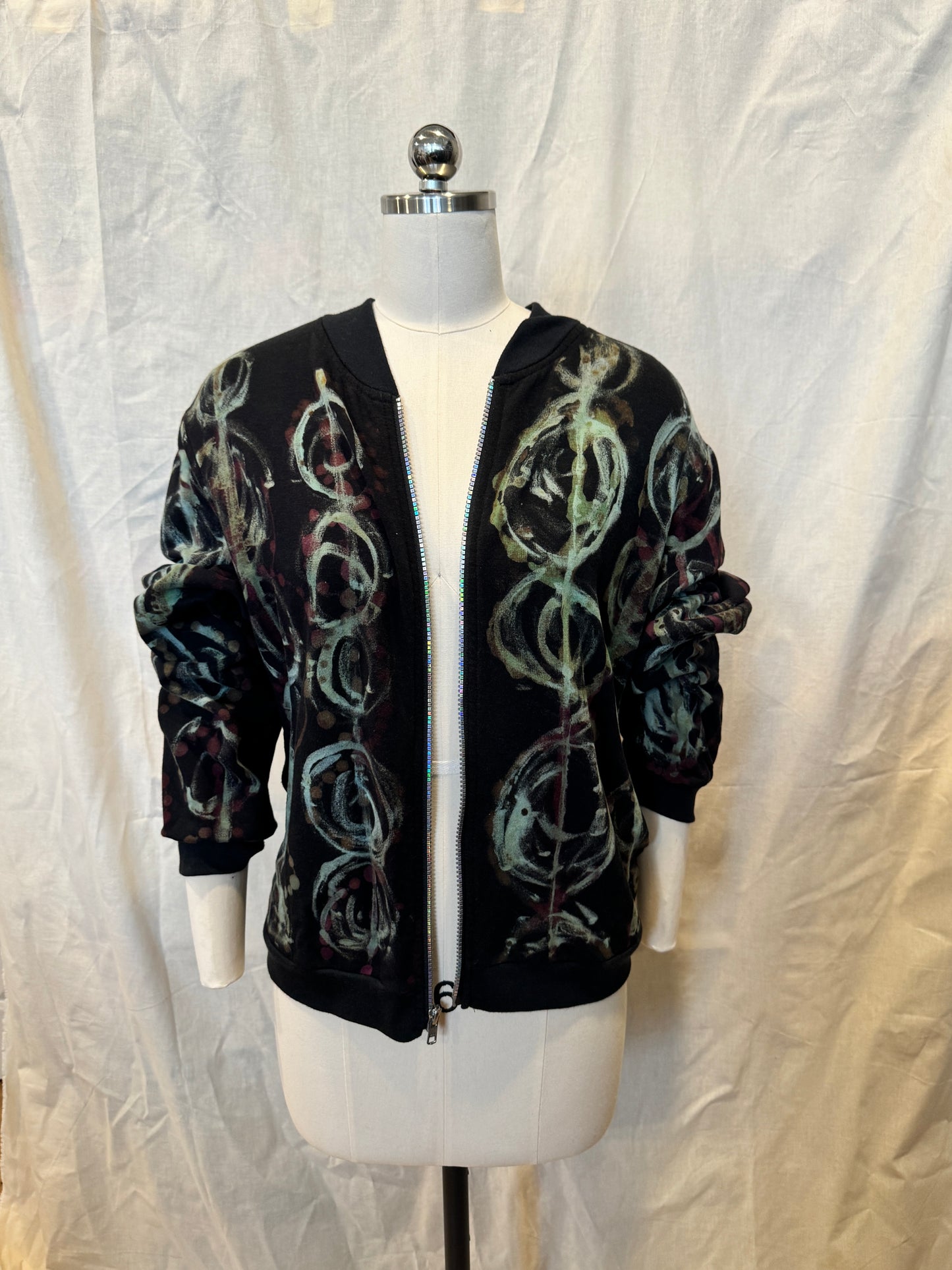 Bamboo Fleece Bomber Jacket Circles