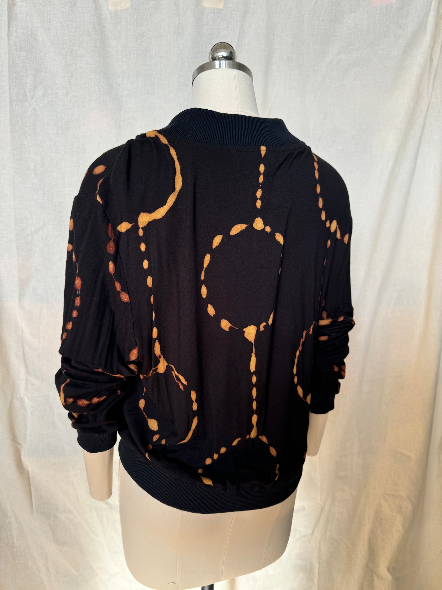 Rayon Jersey Yellow Tangle Phi Bomber Jacket