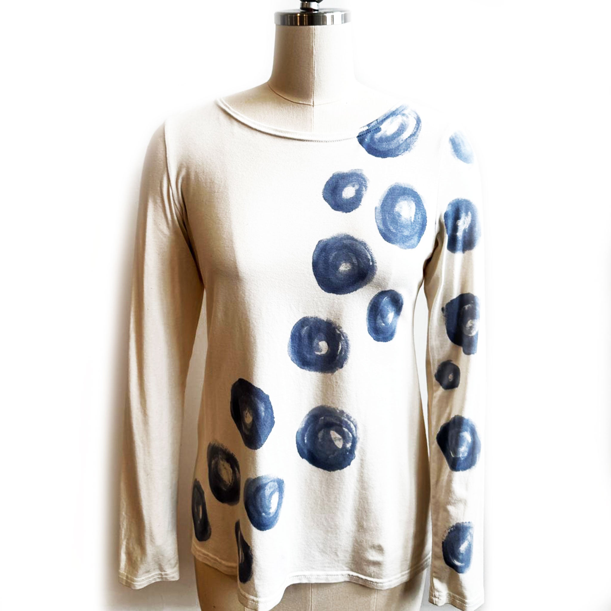 JESSIE LONG SLEEVE TOP Charcoal Bubbles